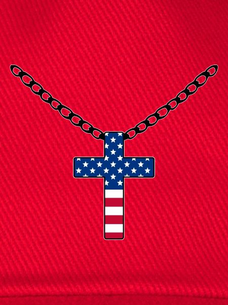 USA Flagge mit Kreuz