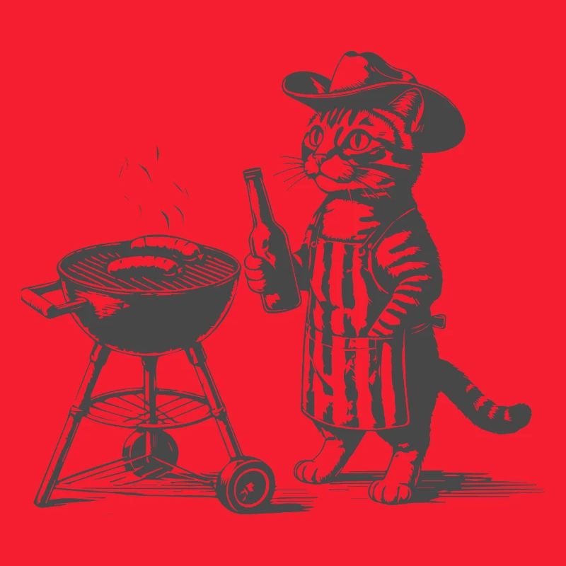 Katzen BBQ Grillheld