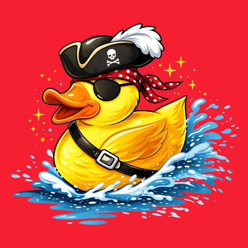 Cheeky rubber duck in pirate look with eye patch