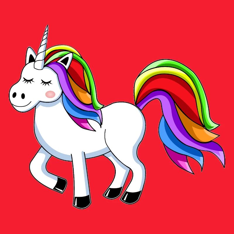 Regenbogen-Einhorn Cartoon-Design
