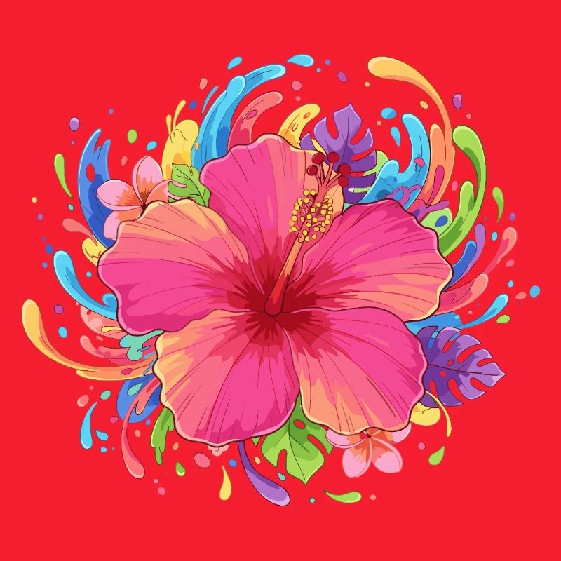 Hibiskusblüte Farbexplosion