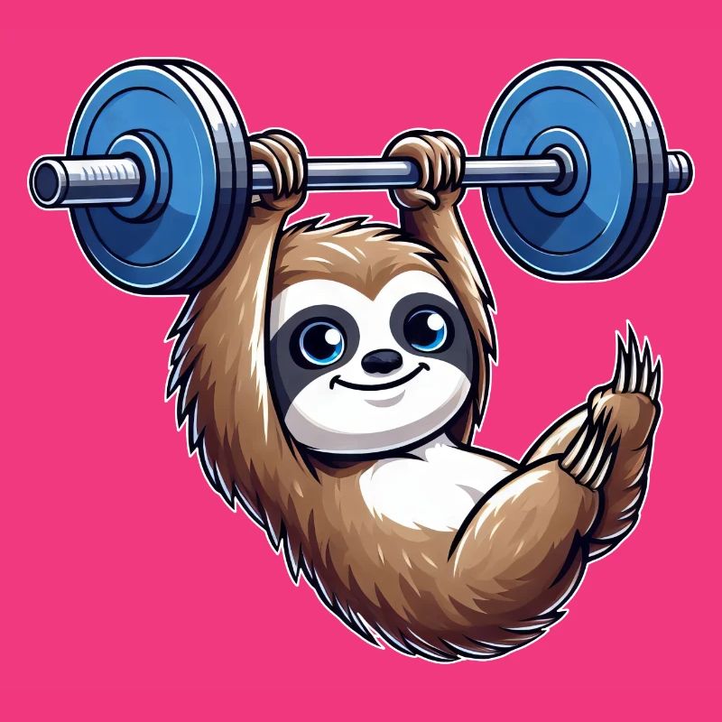 Sloth Dumbbell Pull-Up Workout Funny