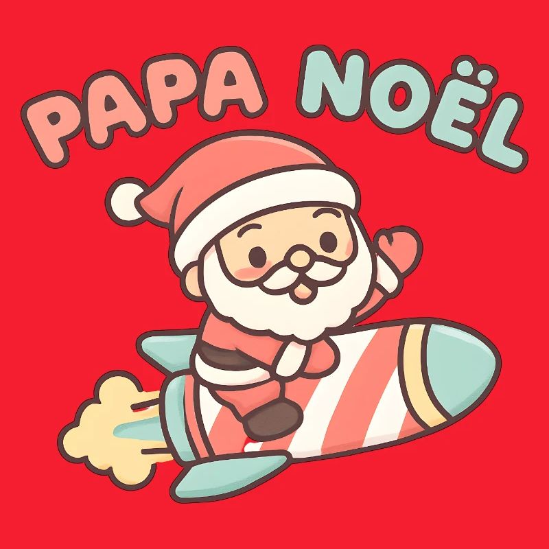 Der Weihnachtsmann in Retro Rocket