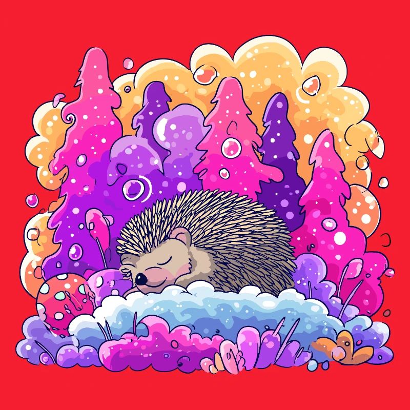 Schlafender Igel im Neonwald