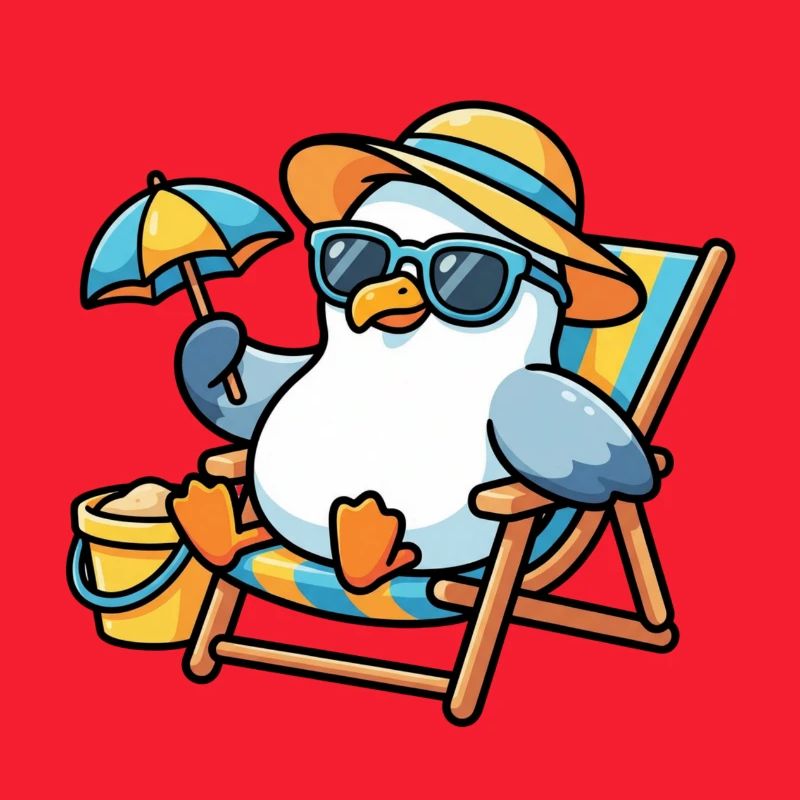 Strandpinguin im Sonnenstil