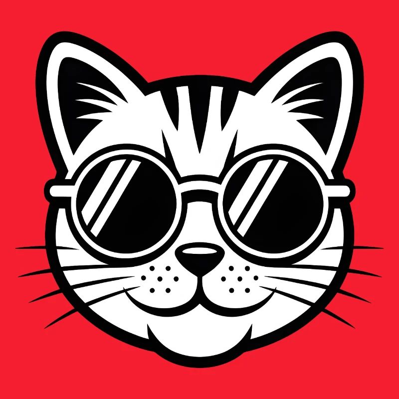 Coole Katze mit Sonnenbrille
