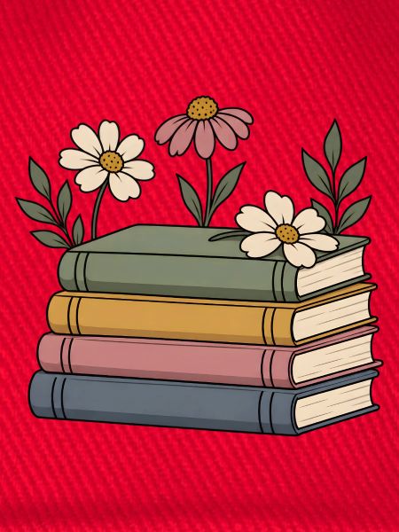 Bücher und Wildblumen
