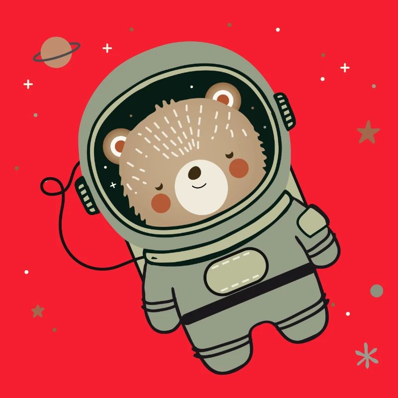 Ours astronaute mignon dans l’espace