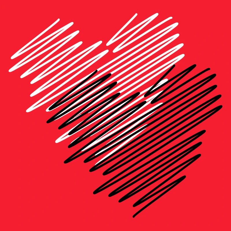 Two Hearts Scribble