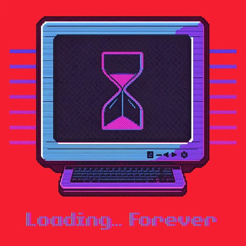 Forever Loading Retro PC Neon Design