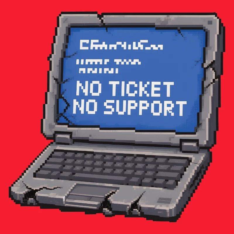 Pas de ticket, pas de support Admin IT Spruch