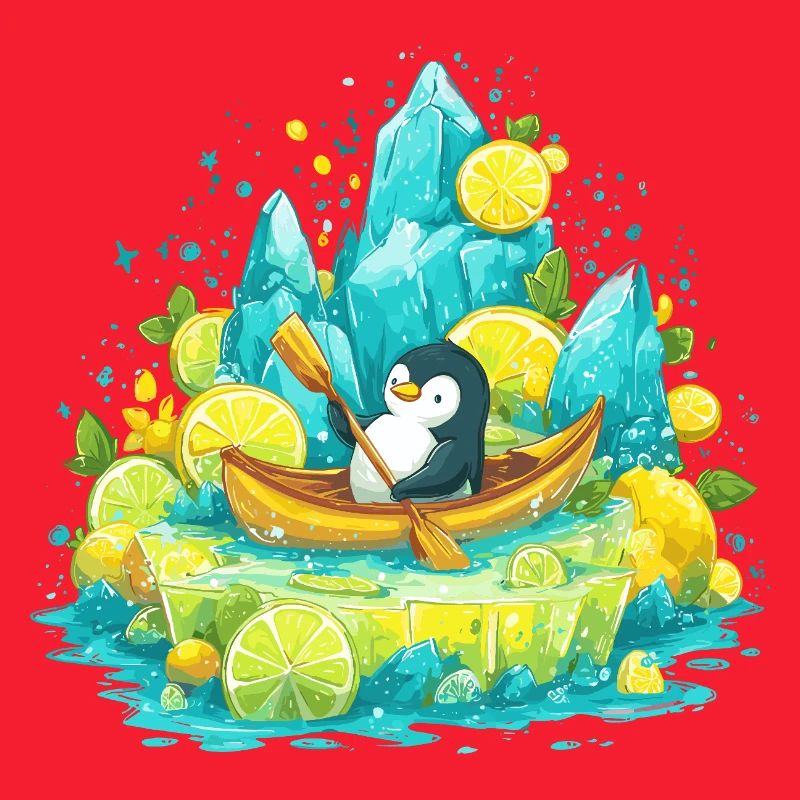 Penguin im Zitroneninselboot