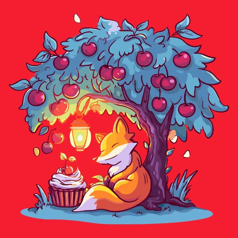 Kirschenbaum-Fuchs bei Laterne