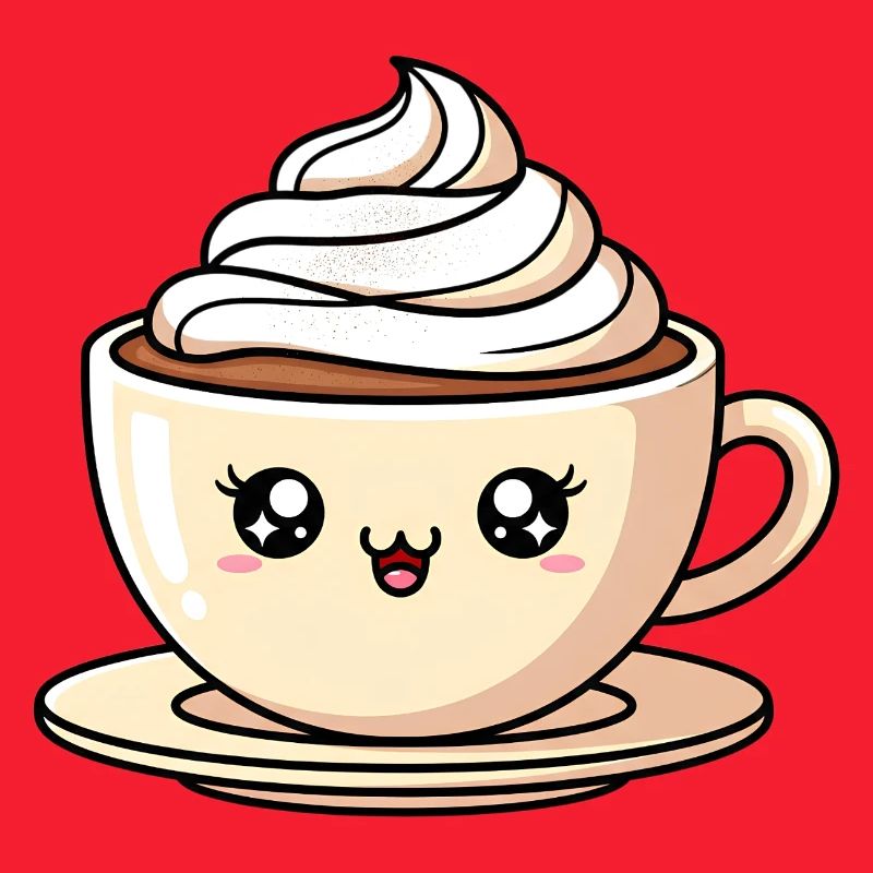 Kawaii Latte Cup Schlagsahne
