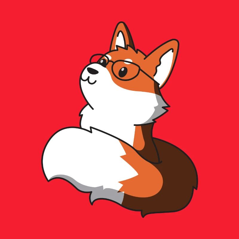 Sly fox with glasses gift idea nerd idea