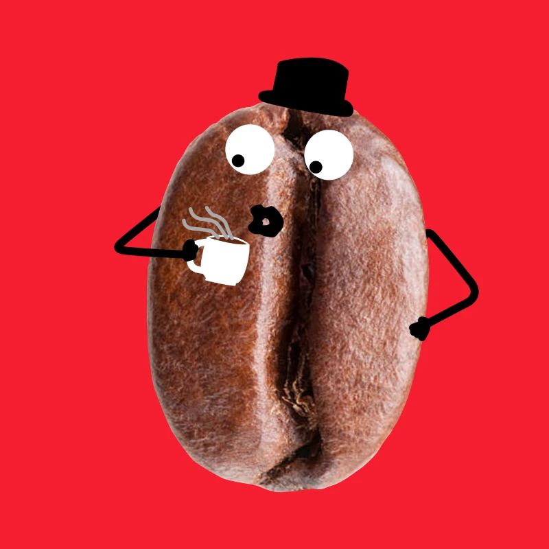 Kaffeebohne mit Gesicht