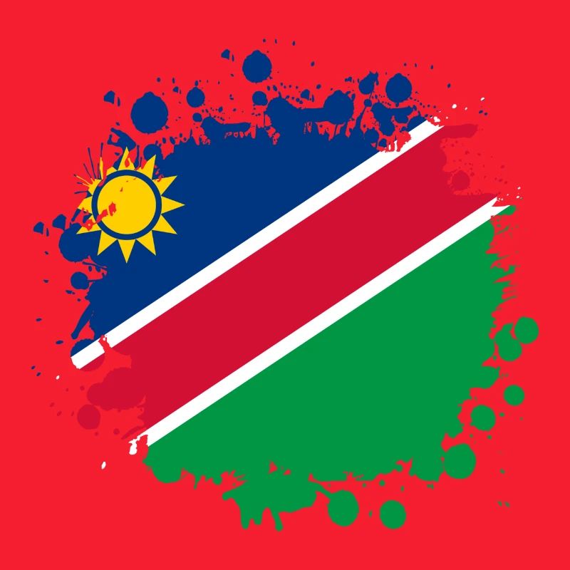 Namibia Flaggen Klecks Design