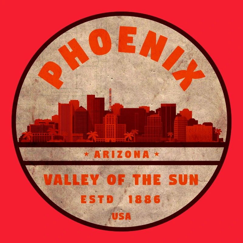 Phoenix Skyline Retro Badge