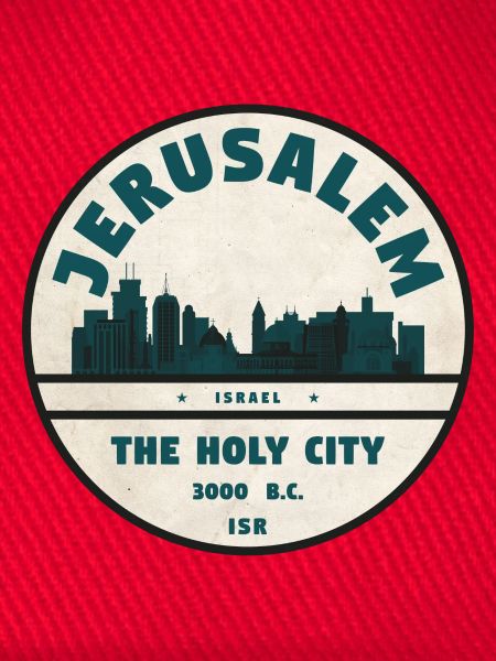 Jerusalem Skyline Retro Abzeichen
