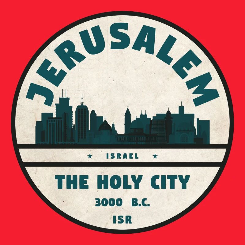 Jerusalem Skyline Retro Abzeichen