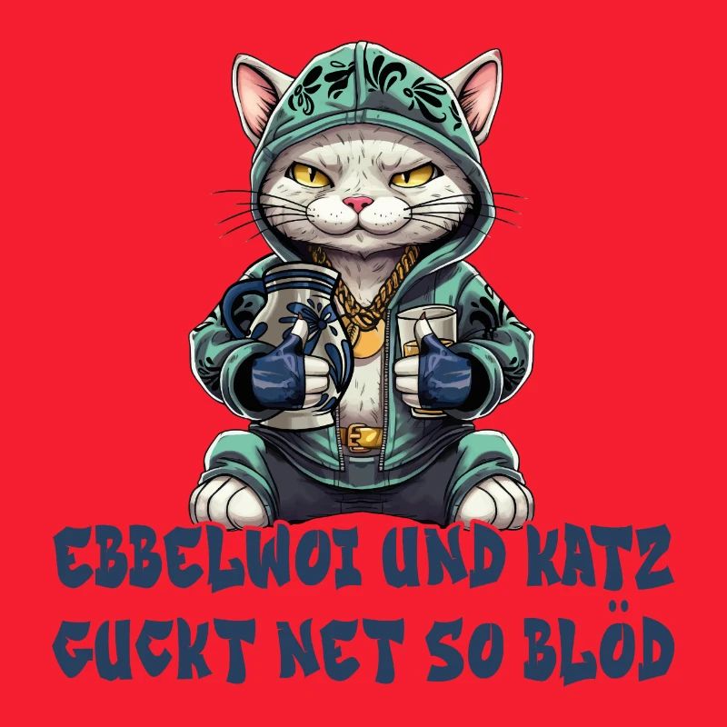 Apfelwein und Katzen Design