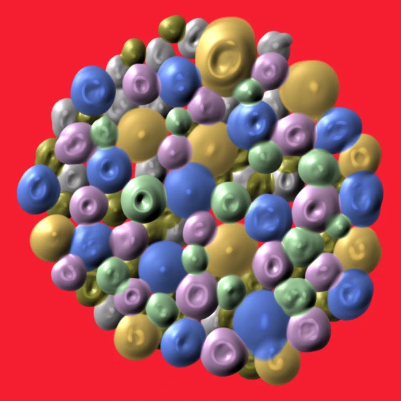 Structure moléculaire colorée aux couleurs pastel