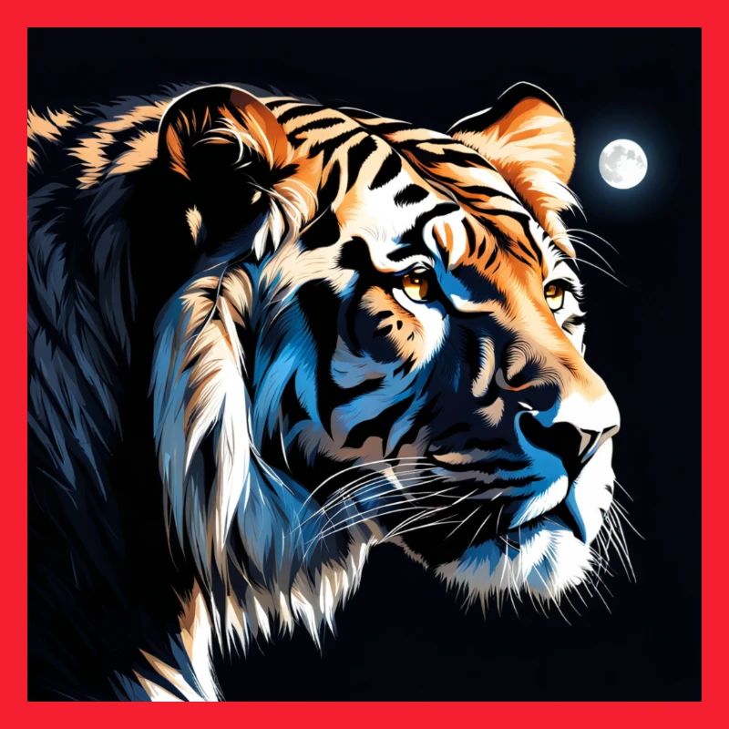 Mondlicht Tiger Neonkunst