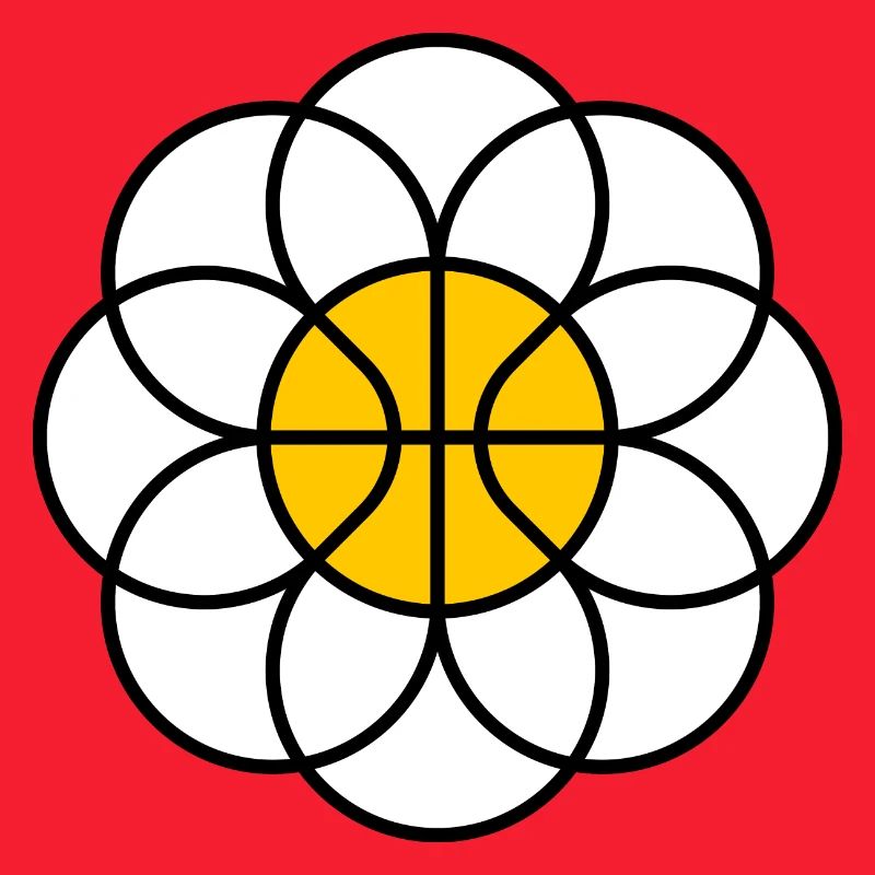 Basketball-Gänseblümchen-Blumen-Mandala