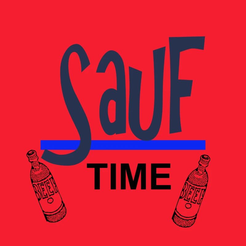 Sauf-Time-Logo mit Blauer Unterstreichung