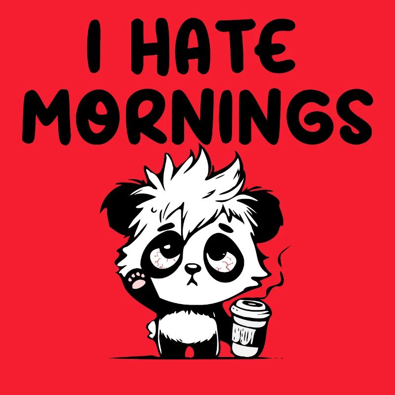 I hate mornings panda