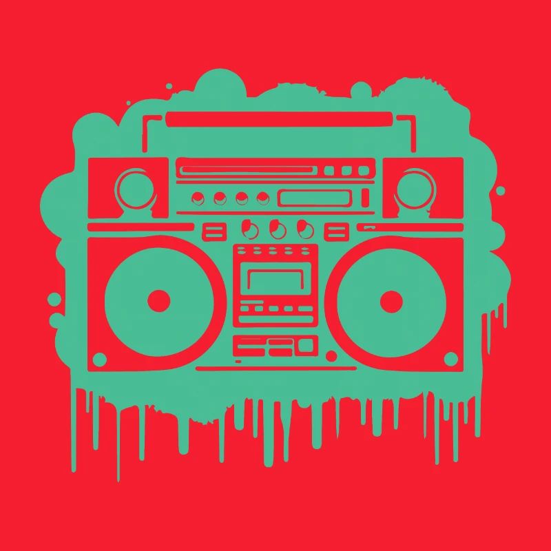 Cyan Ghettoblaster (durchsichtig)