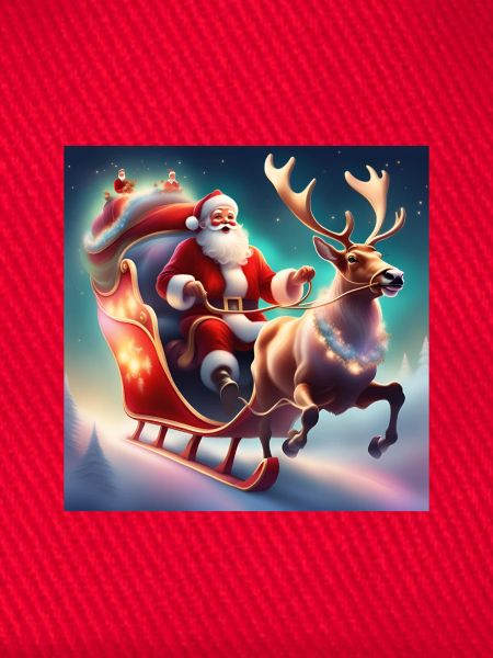 Weihnachtsmann, Schlitten, Weihnachtsposter