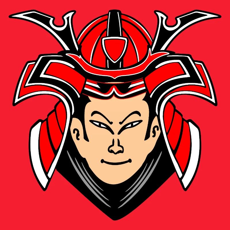 Samurai mit Helmdesign