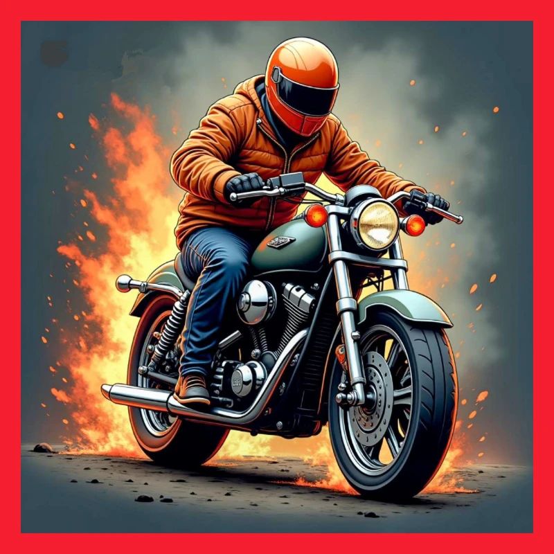Flammenmotor Motorradheld