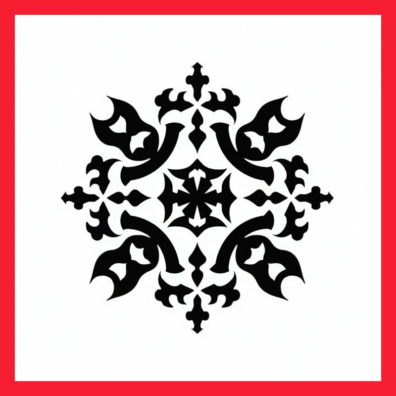 Motif complexe de flocon de neige noir