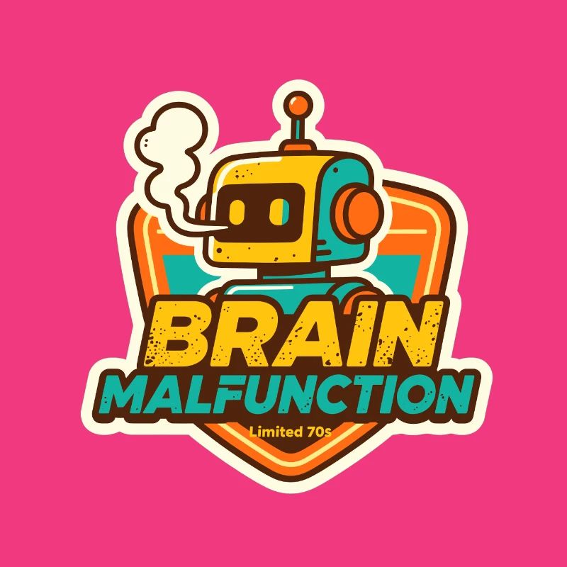 Brain Malfunction Retro Robot Design