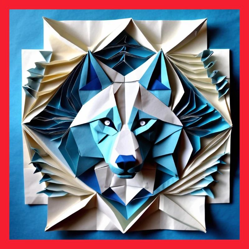 3D Papier Handcrafted Wolf