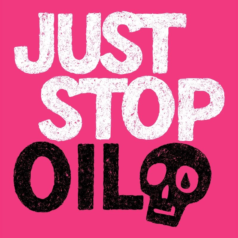 Auffällige „Just Stop“-Protestgrafik