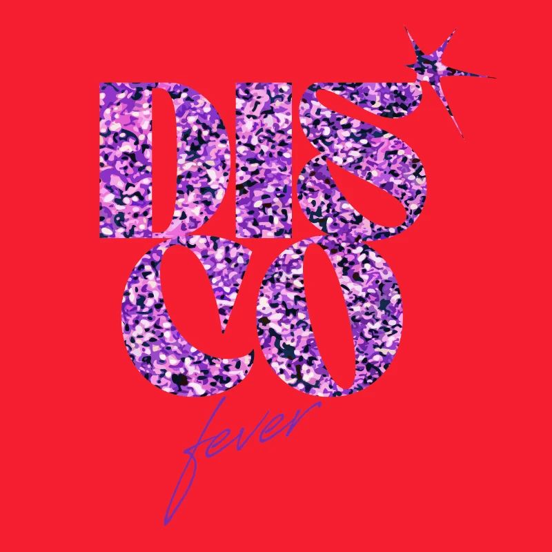 Glitzerndes Disco Love Emblem
