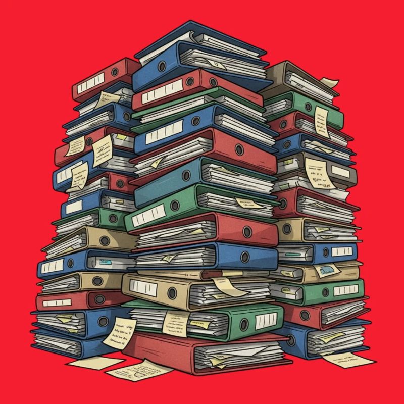 Folder Stack Office Chaos