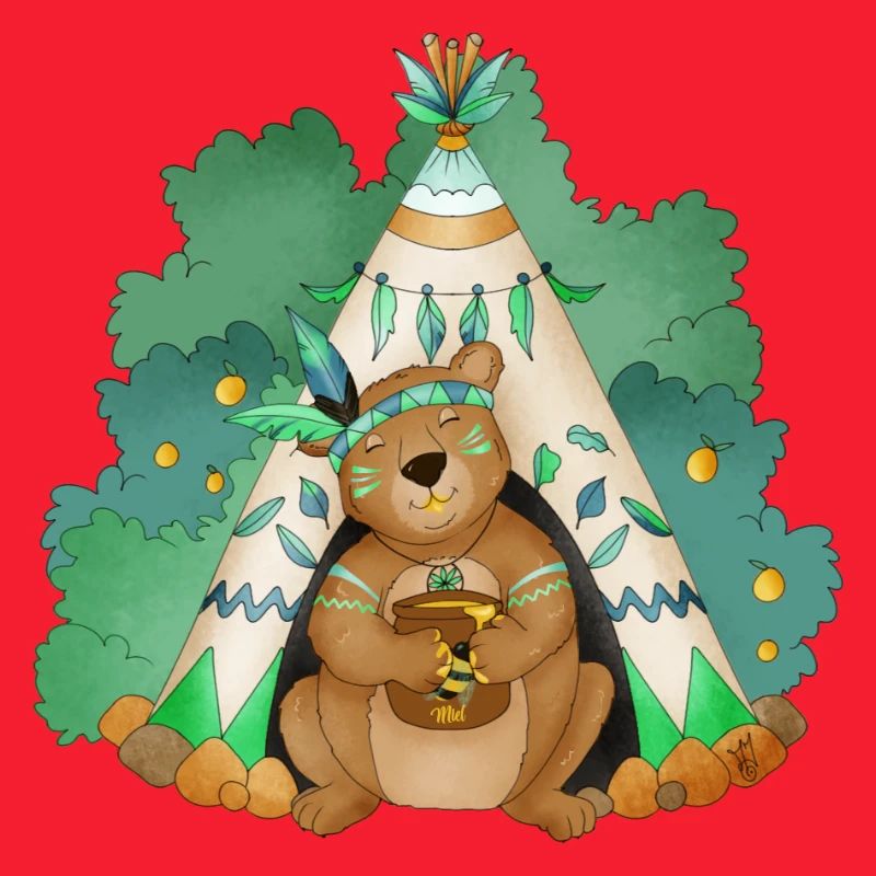 ours devant son tipi