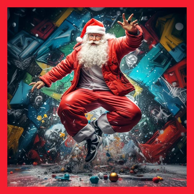 Weihnachtsmann Graffiti Sprung Breakdance