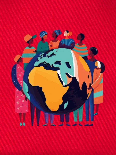 Globale Gemeinschaft um die Erde
