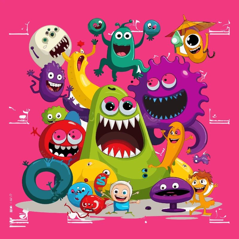 Bunte Monstertruppe Parade