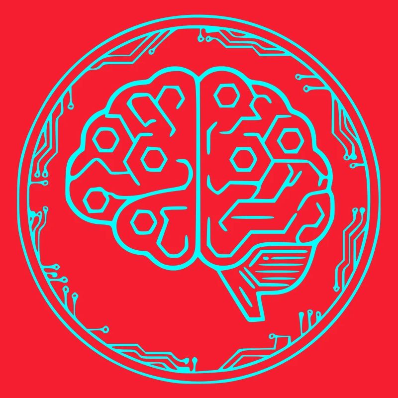 Cyber Brain AI Tech Circuit Vector