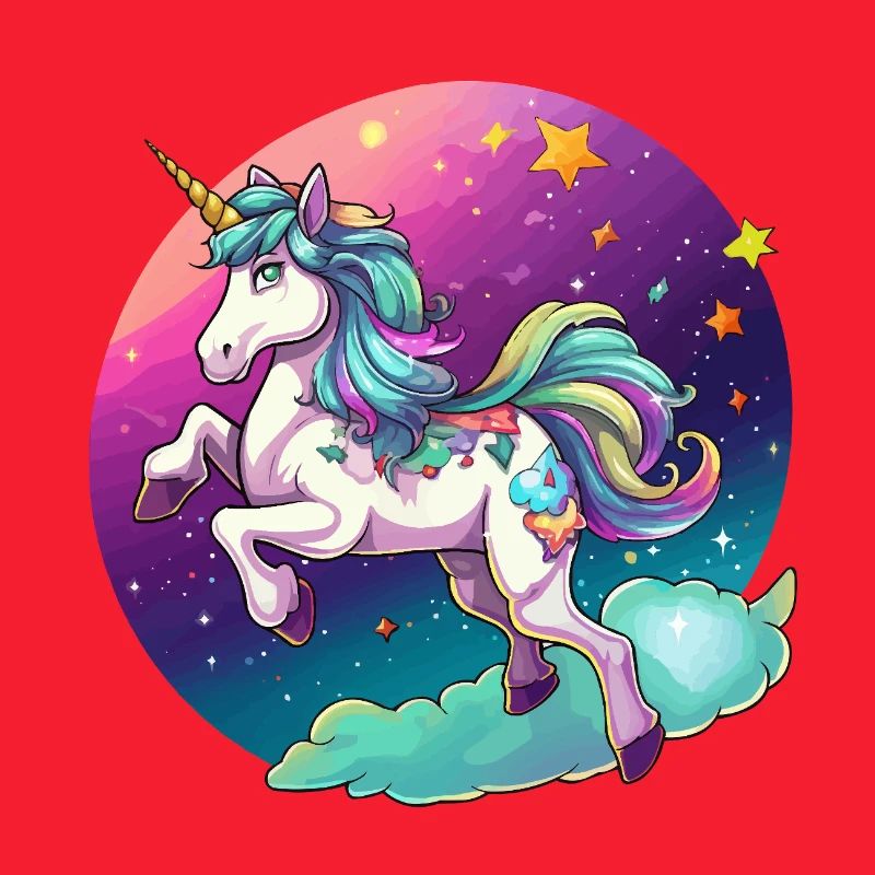 Nachtfarbener Regenbogen-Einhorn