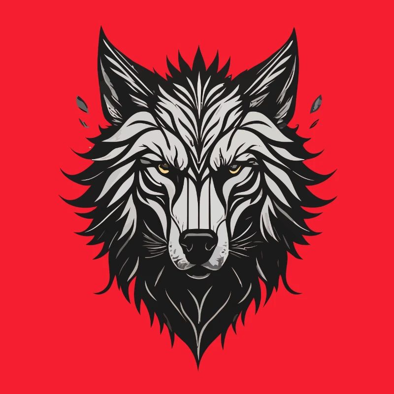 Nachtstilisierter Wolf