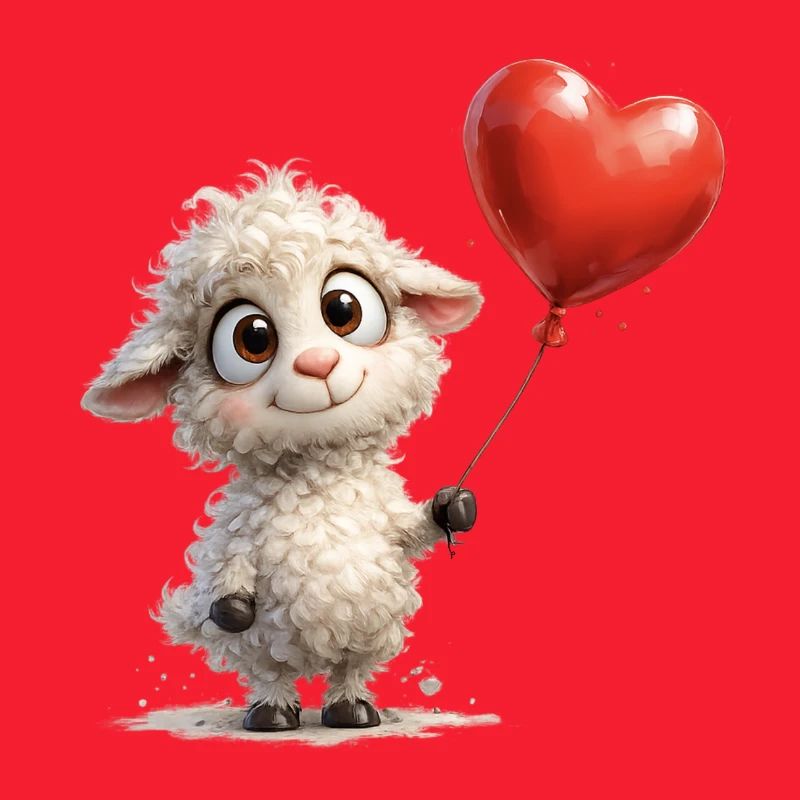 Lamm mit Herzballon