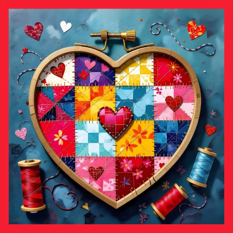 Patchwork Herz Quiltkunst