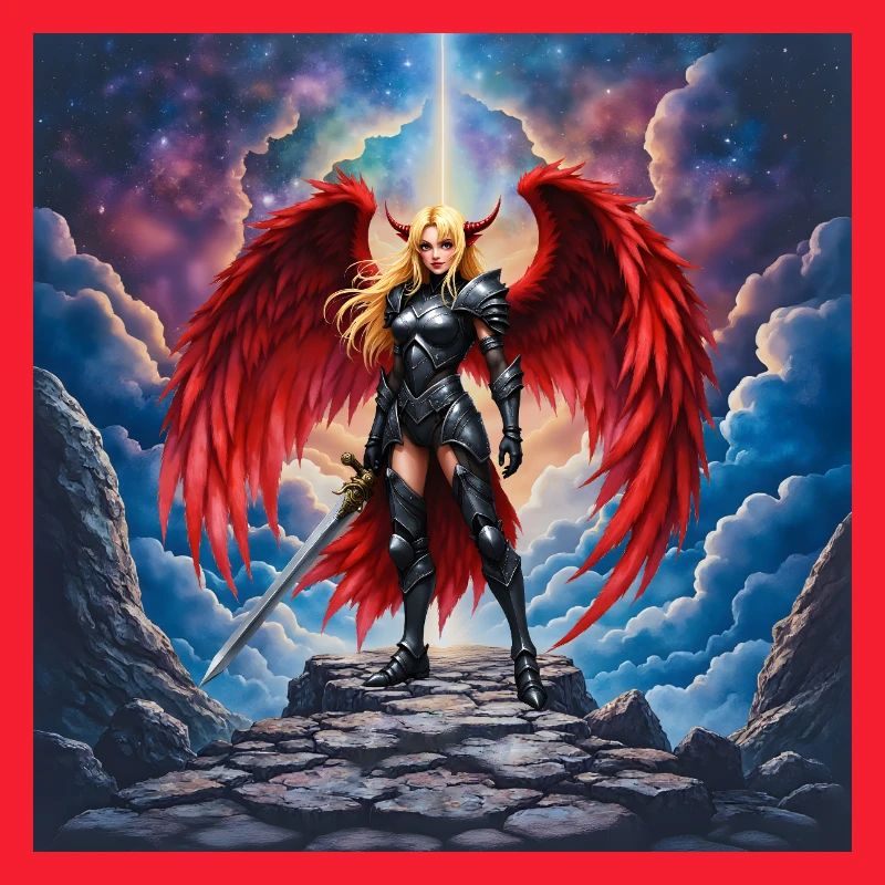 Winged Warrior in Red Armor